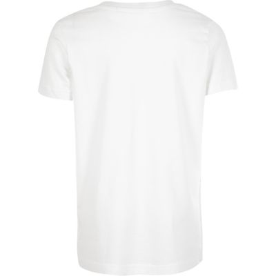 Boys white wave print t-shirt